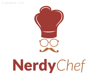 书呆子厨师logo设计