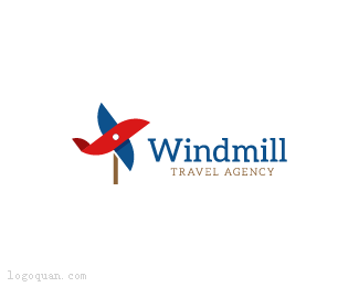 风车旅行社logo设计