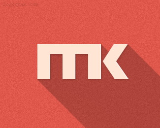 扁平化MK字体设计