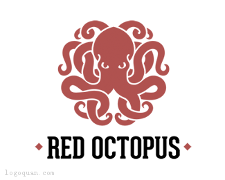 红色章鱼商标设计