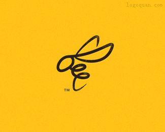 抽象的蜜蜂商标