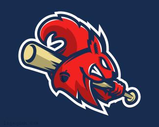 红松鼠棒球队logo
