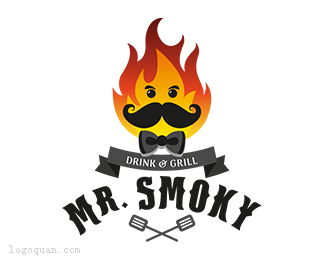 Mr.Smoky烧烤店logo