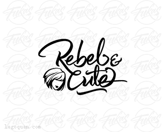 Rebel&Cute美发店logo
